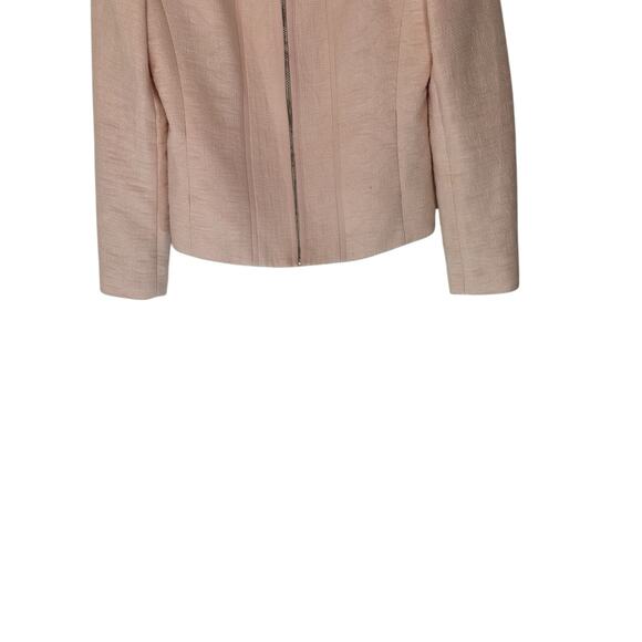 Karl Lagerfeld Pink Bright Dressy Work Office Full Zip Jacket Blazer Size 8 - Picture 4 of 14